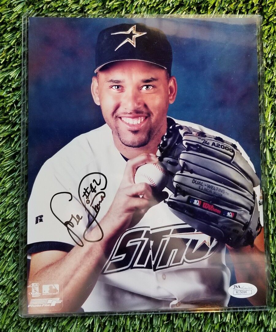 JOSE LIMA SIGNED HOUSTON ASTROS PORTAIT COLOR Photo Poster painting JSA/COA R15694