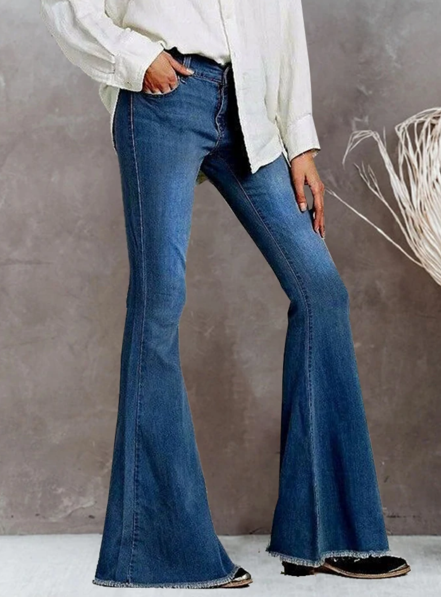 Fashionv-Plain Casual Low Stretch All Soft & Lightweight Women Jeans