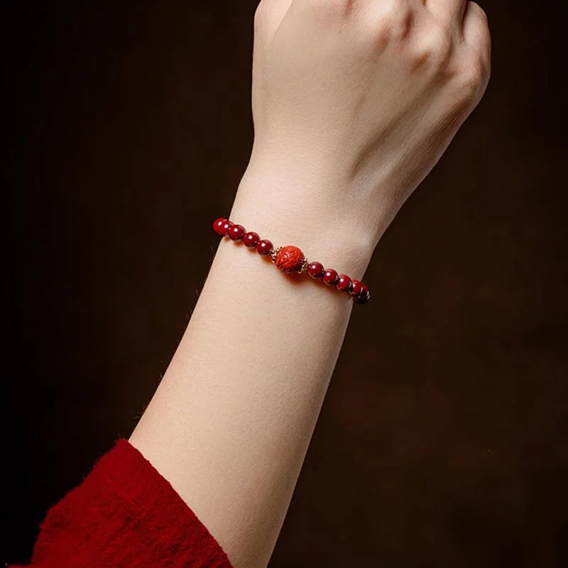 Tibetan Cinnabar Blessing Bracelet