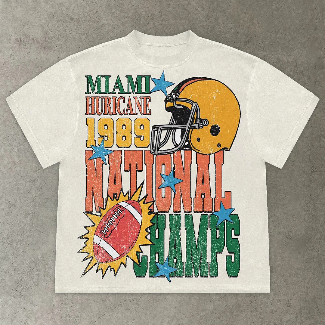 vintage football print T-shirt