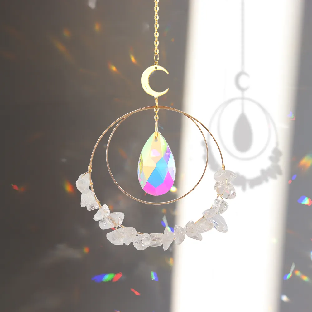Crystal Sun Light Trapping Wind Chime Pendant Prism Lighting Catching Decor