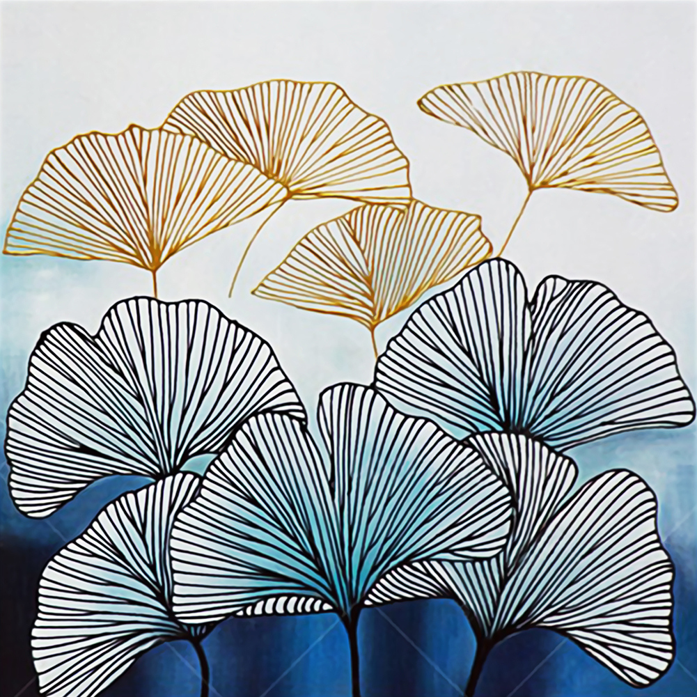 

Ginkgo Leaf - 11CT Stamped Cross Stitch - 48*48CM, 501 Original