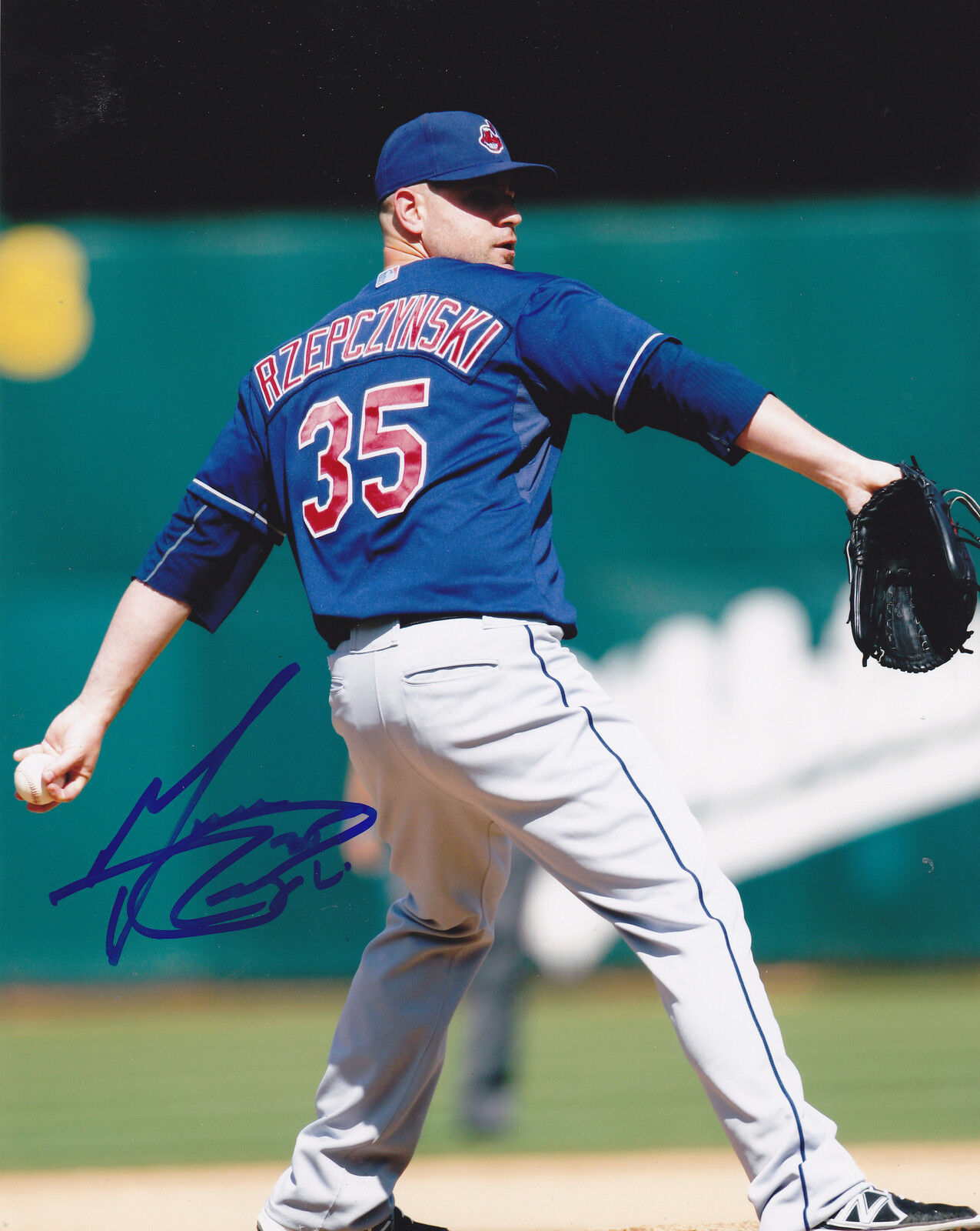 MARC RZEPCZYNSKI CLEVELAND INDIANS ACTION SIGNED 8x10