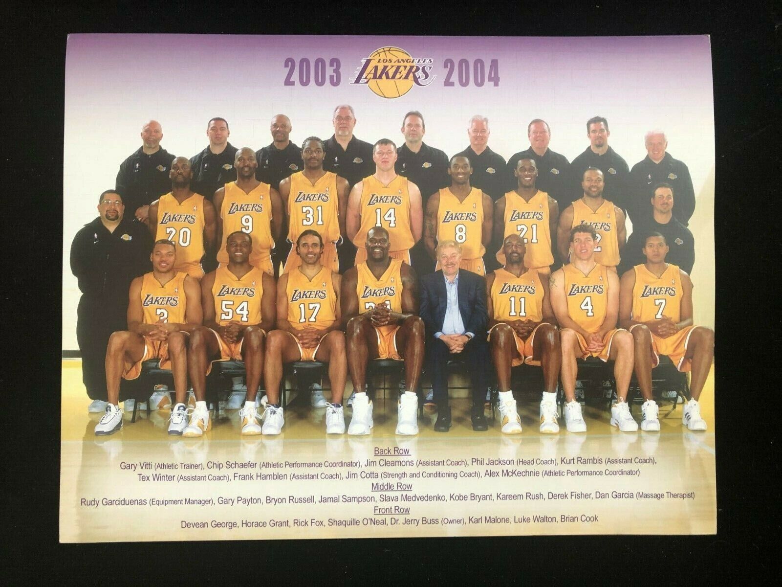 NEW 2003 2004 Los Angeles Lakers Photo Poster painting 8x10 Print on Card Stock Kobe Shaq Malone