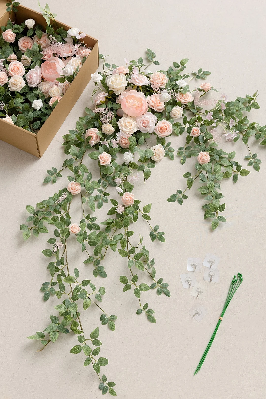 Flat Arch Flower in Blush & Cream