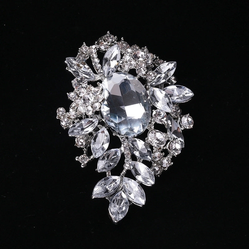 Pin Flower Alloy Inlay Glass Women’s Brooches