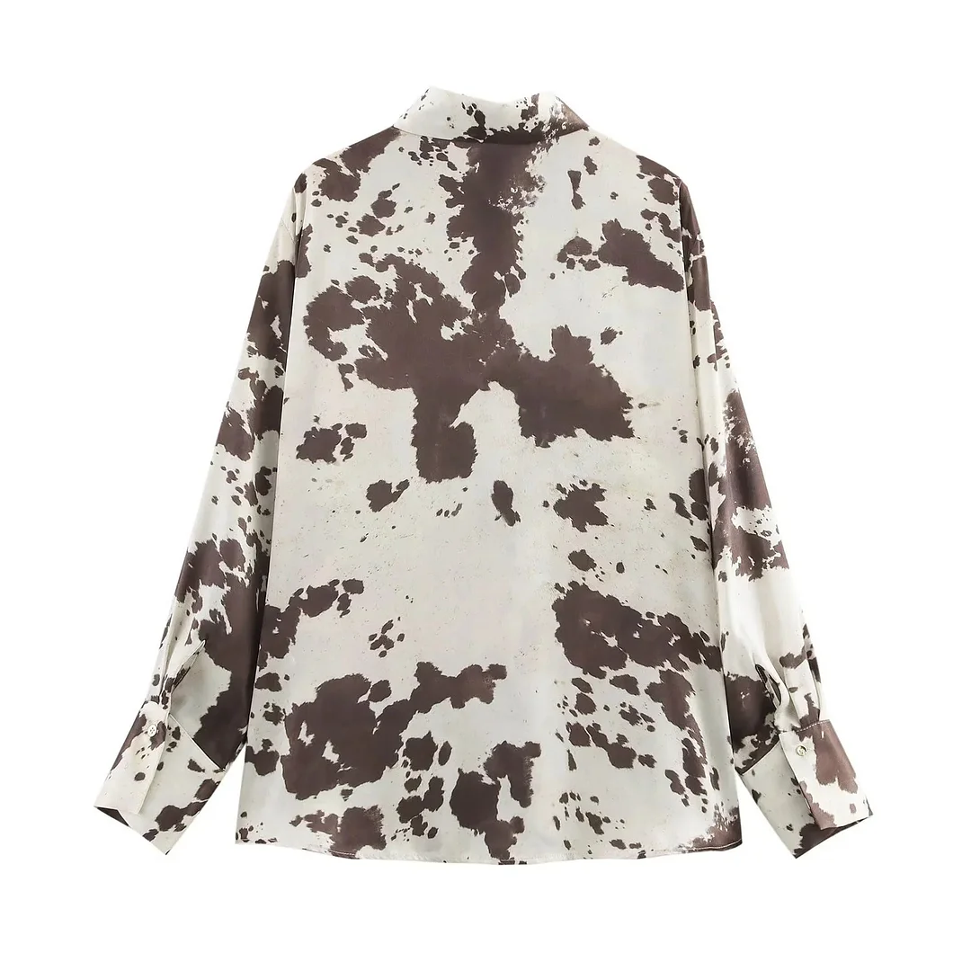 Nigikala Nigikala Women's INS Explosion Animal Printed Shirt + With Belt Silk Styt Dress Set