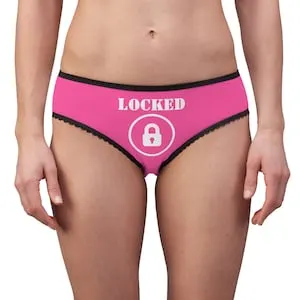 pornhint Pornhint Locked and Plugged Sissy Chastity Locktober - Panties Pink & White