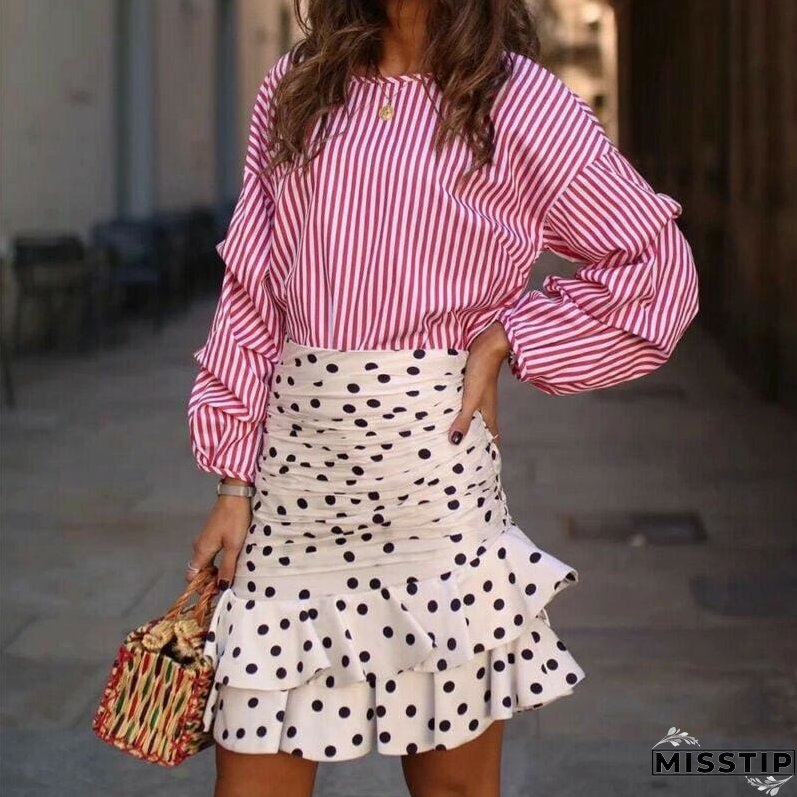 Women high waist skirt chic Ruffle Casual Summer skirts