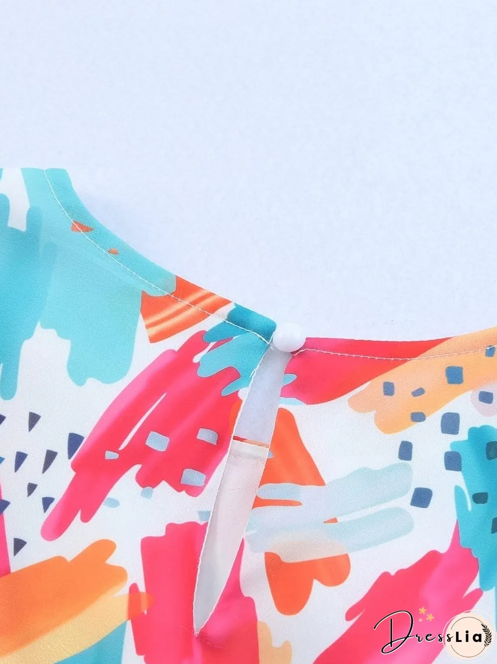 Dreamy Sky Brush Stroke Ruffle Peplum Blouse