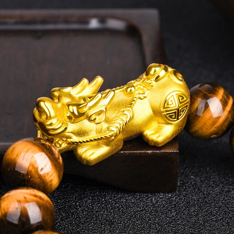 Natural Tiger Eye Pixiu Protection Courage Bracelet