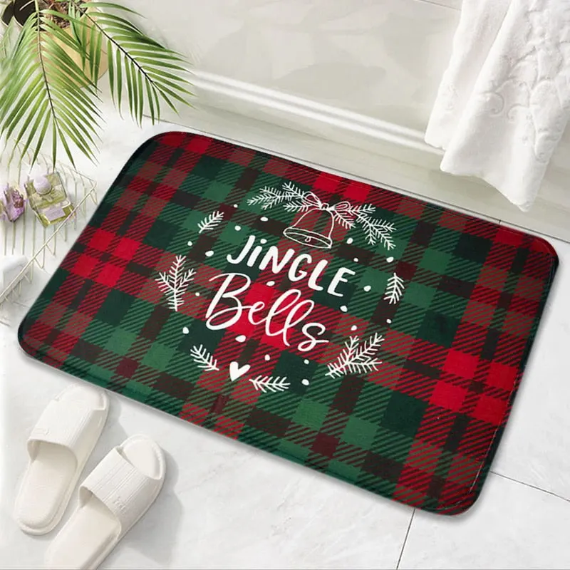 Merry Christmas Mat Flannel Outdoor Carpet Christmas Decorations For Home Xmas Santa Ornament Navidad 2020 Noel New Year Gifts