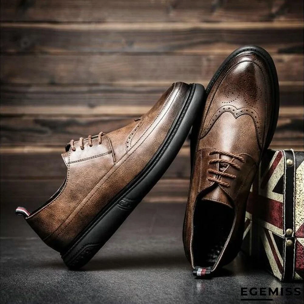 Retro Bullock Design Men Classic Business Formal Shoes Pointed Toe leather shoes Oxford Shoes | EGEMISS