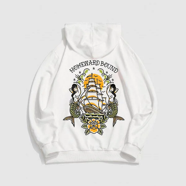Homeward Bound Mermaid Ferry Printed Women's Hoodie - Krazyskull