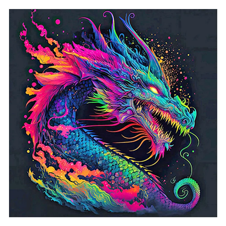 Colorful Animals - Dragon 11CT Stamped Cross Stitch 50*50CM