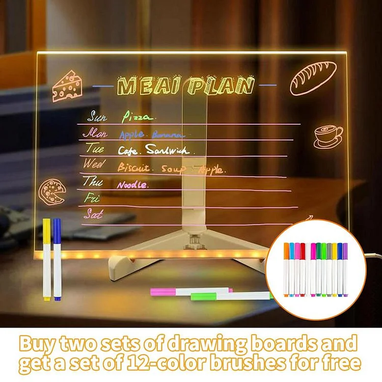 thumbnail image 2 of Creative Rewritable Acrylic Led Message Board - Come With 7 Pens 2 of 13