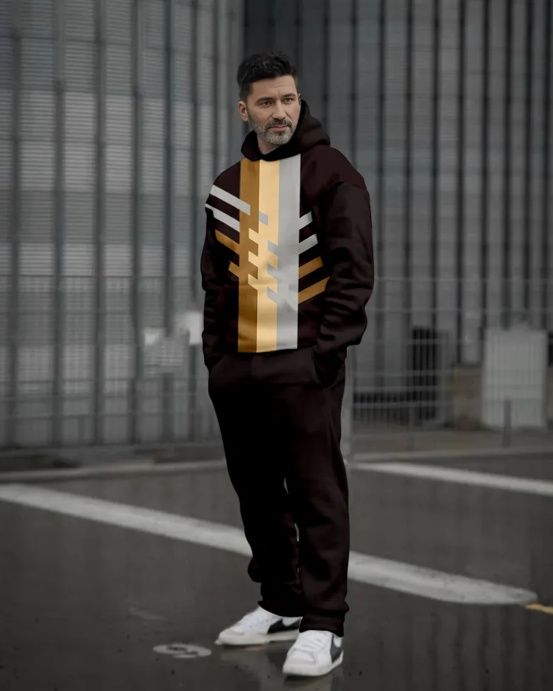 Suitmens Men's stylish printed hoodie Set 114