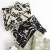 Autumn Winter Warm Floral Tassels Shawl Scarf