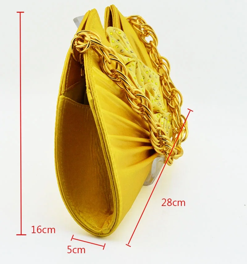 Newest Autumn Italian design Ladies Shoes with Matching Bag High Quality African Nigeria Shoe and Bag set in Yellow Color