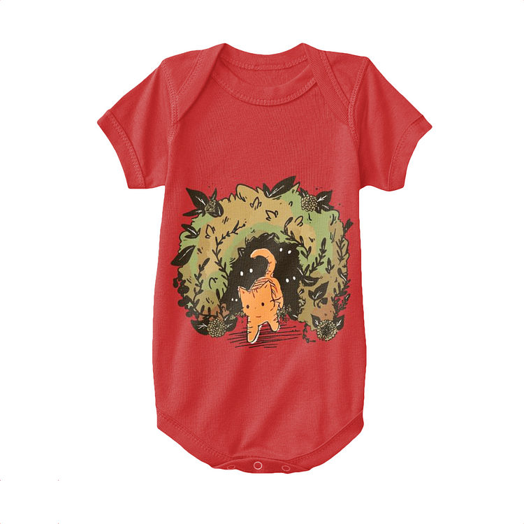 Cat Walking Out Of Grass, Cat Baby Onesie