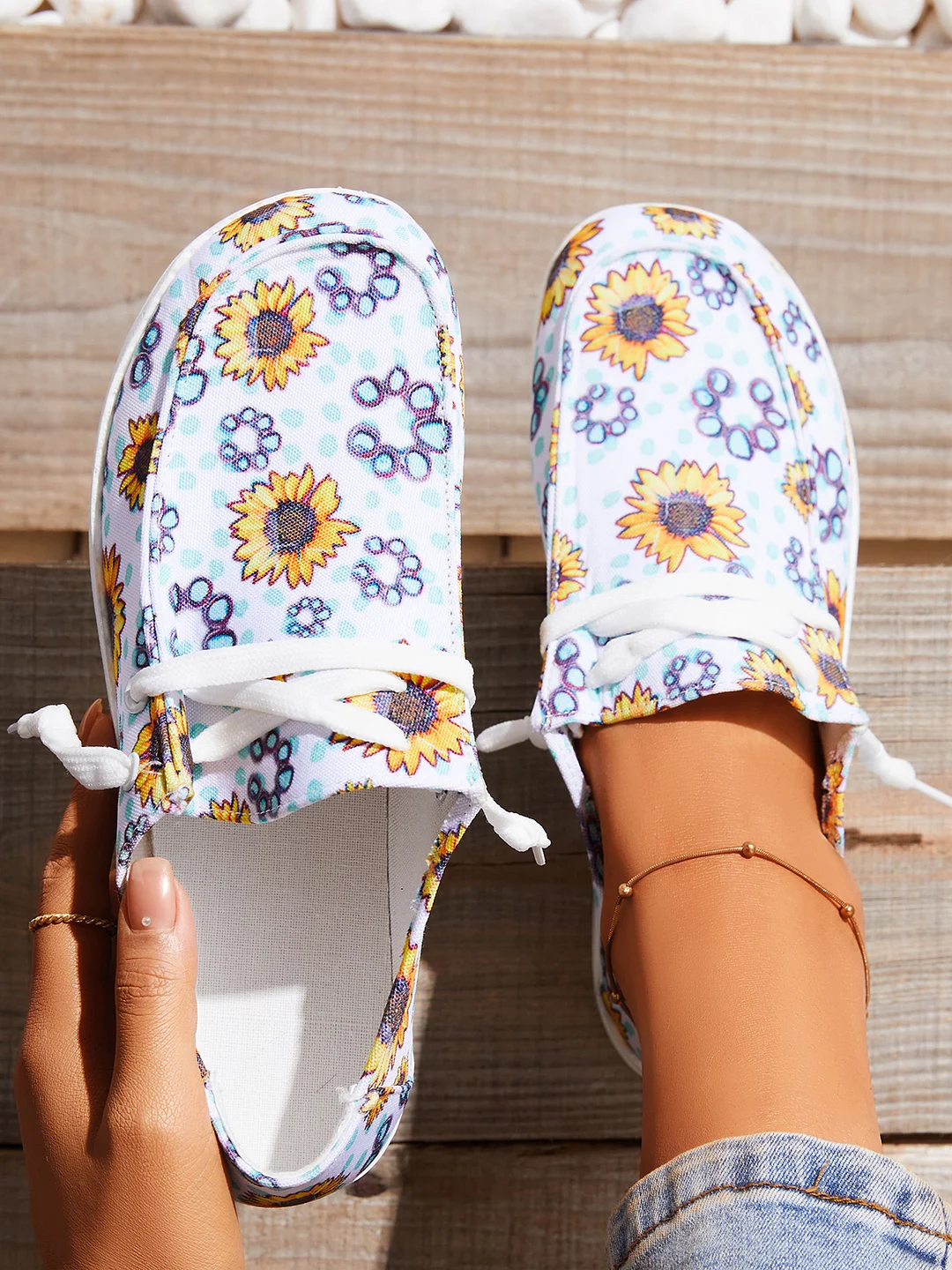 Letclo™ Multicolour Printed Floral Slip-on Sneakers letclo Letclo