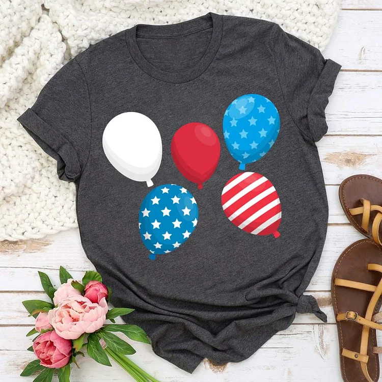 Holiday balloon independence Day T-shirt Tee - 01996