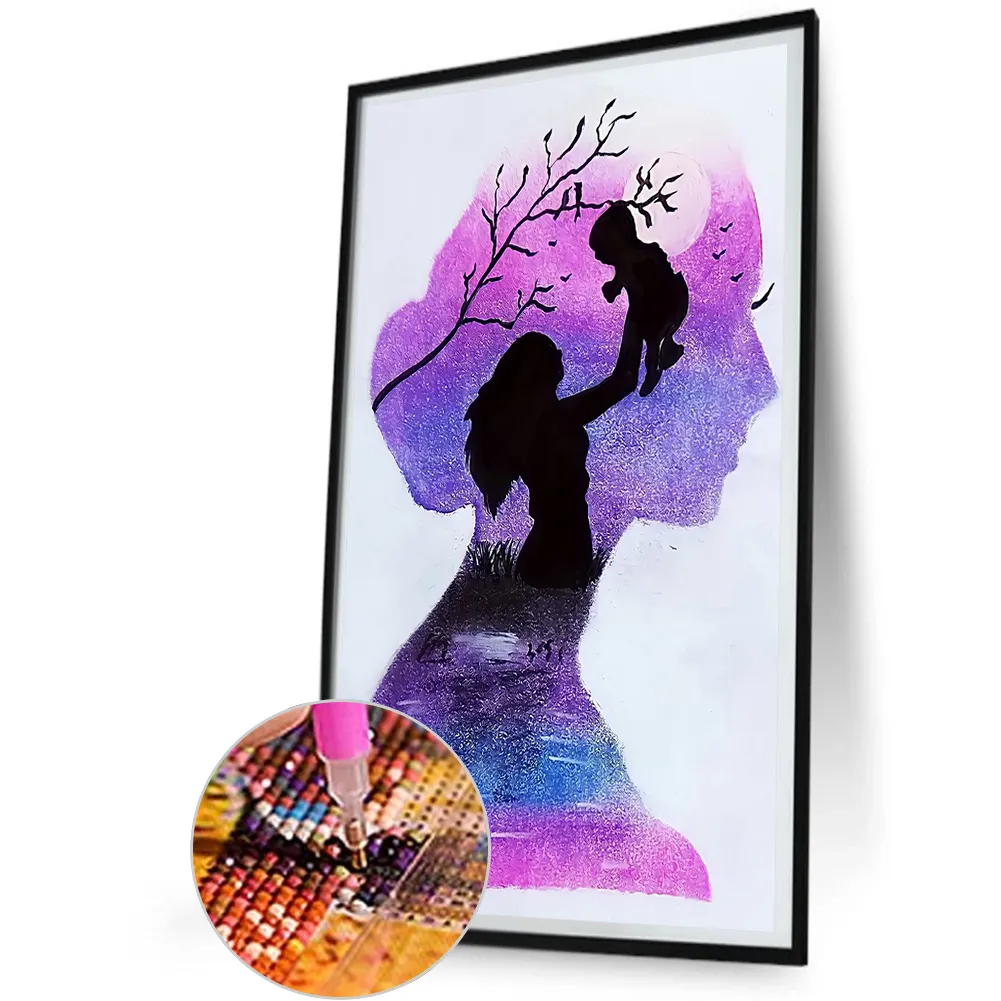 Full Round Diamond Painting 30*50cm - Mother Earth Silhouette