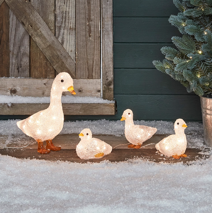 🔥kukelife🔥Set of 3 Acrylic Duckling Christmas Figures