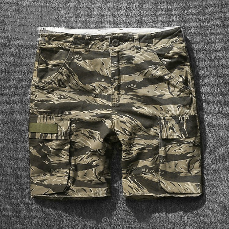 Vintage Military Camouflage Street Casual Shorts