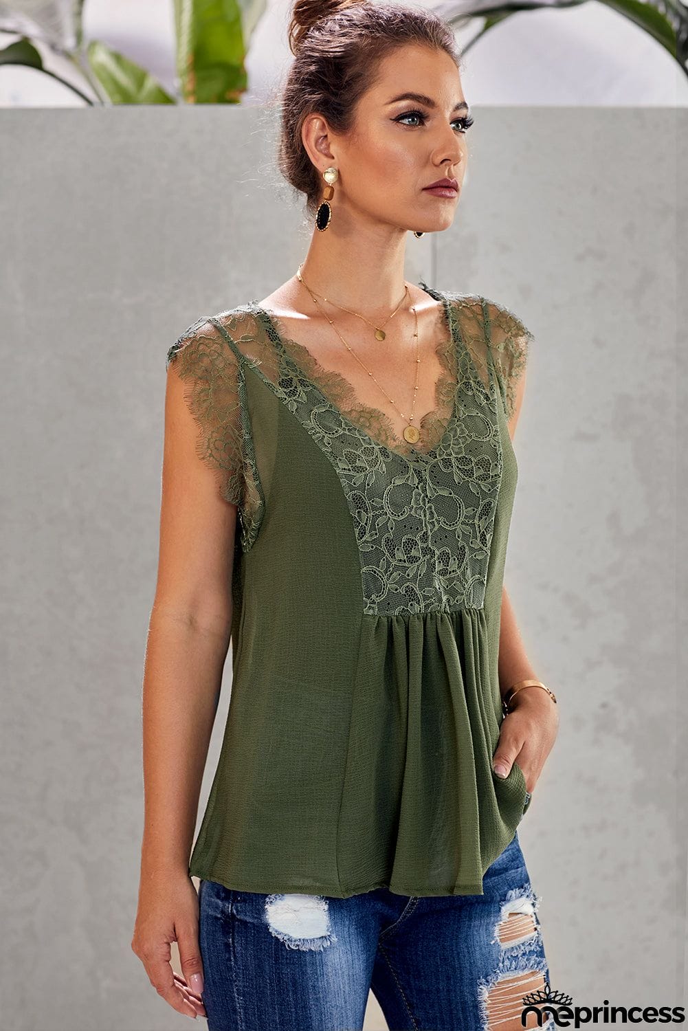 From A Dream Lace Tank Top with Vest