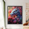 >SALE<Full Embroidery Eco-cotton Thread 11CT Print Flower Dragon Cross Stitch 50x60cm
