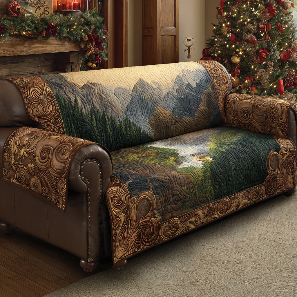 Whisper Forest Quilted Sofa Cover NCU0DV8618 everthome