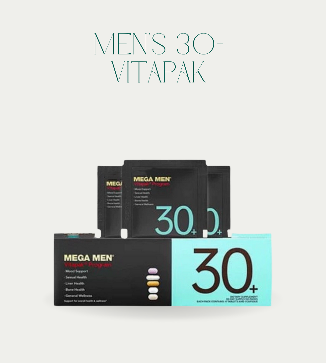 Men’s 30+ Vitapak – 5-in-1 Multivitamin for Stress, Bone and Circulation Support, 30-Day Wellness Pack