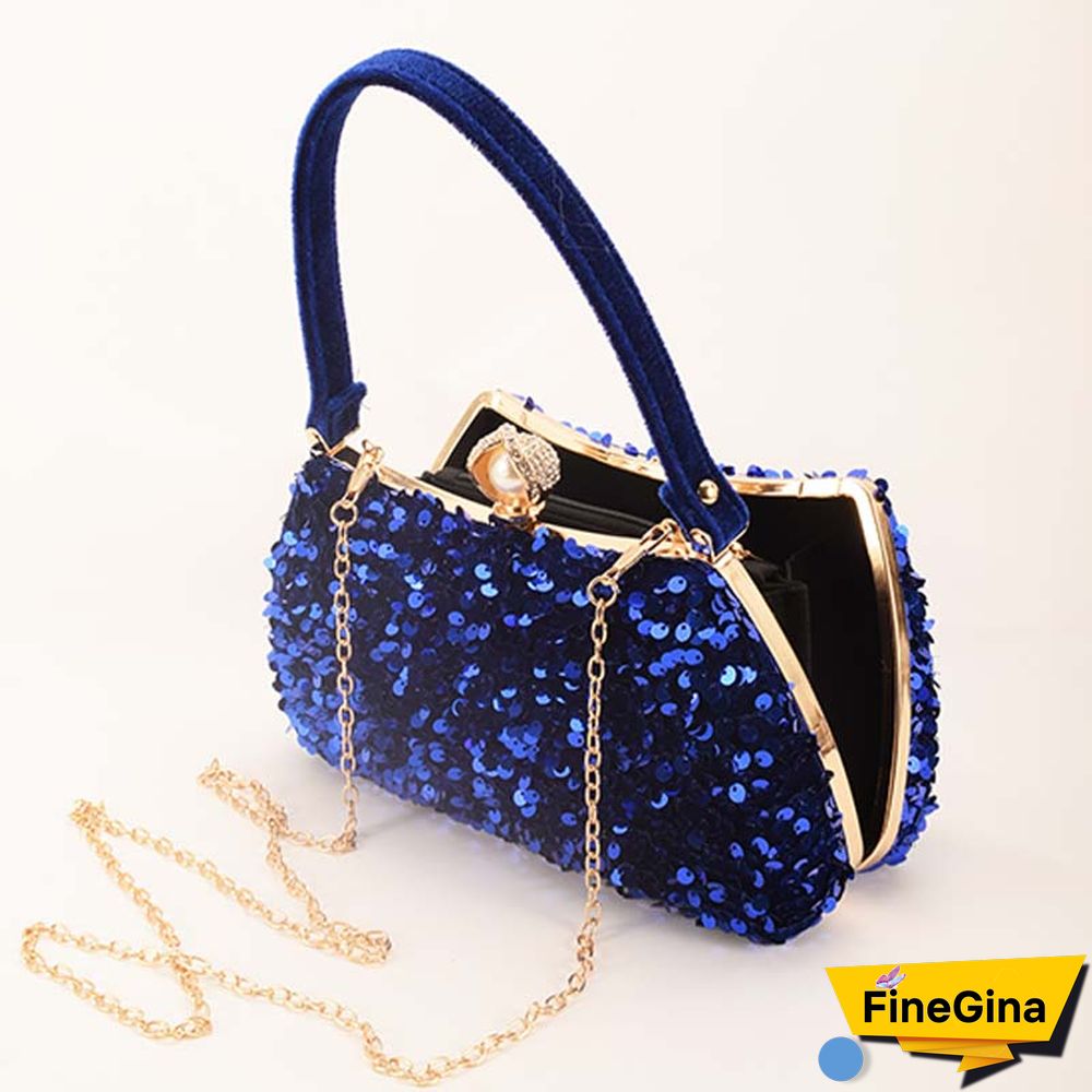 Black Formal Patchwork Sequins Bags