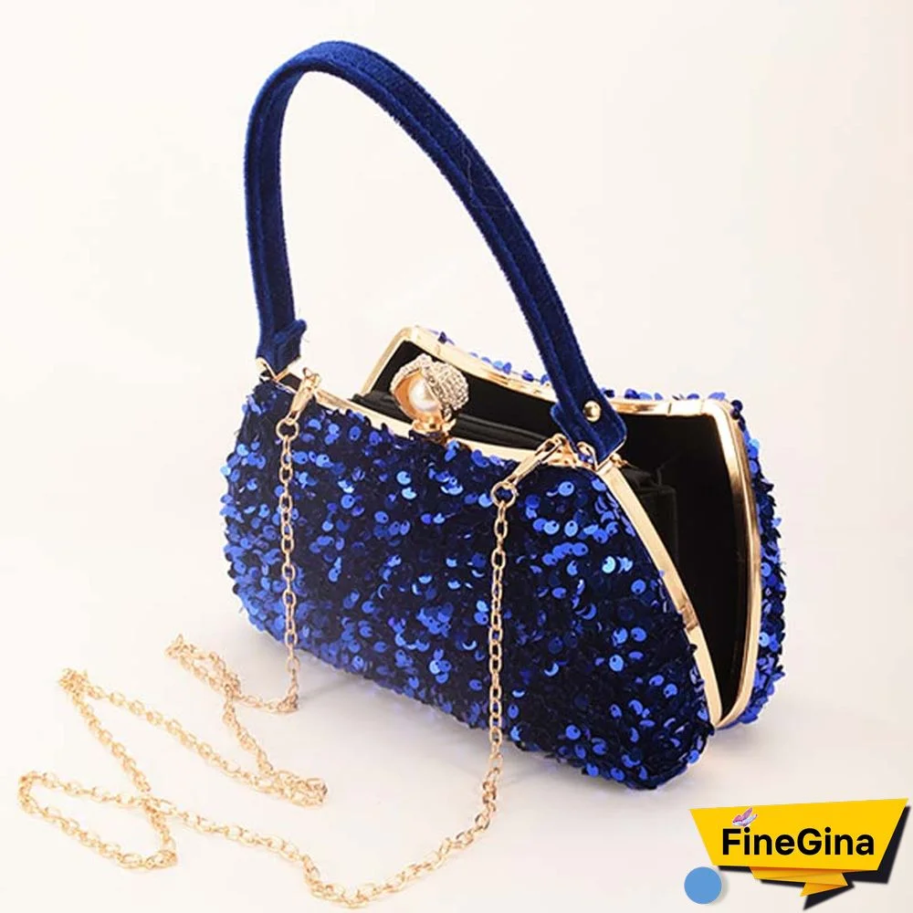 Black Formal Patchwork Sequins Bags