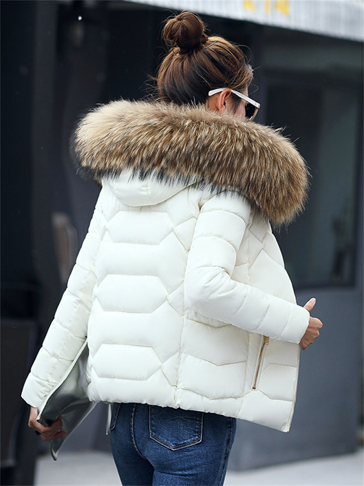 Women's Winter Jacket Puffer Jacket Hoodie Jacket Street Daily Going out Winter Fall Regular Coat Regular Fit Warm Breathable Cute Streetwear Jacket Long Sleeve Solid Color Fur Trim Pocket Pink Gray
