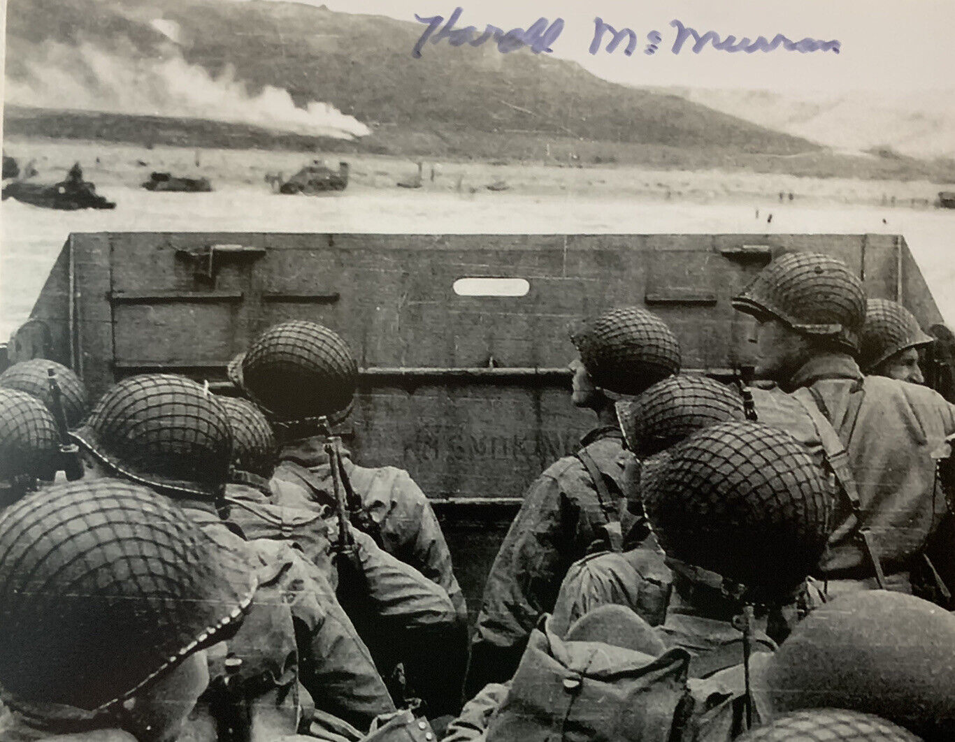 HAROLD MCMURRAN HAND SIGNED 8x10 Photo Poster painting WWII D-DAY AUTOGRAPH RARE COA