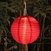 8 inch LED Round Solar Lantern Solid Color Waterproof Pendant Garden Decor