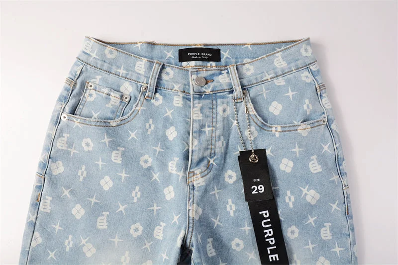 Purple Fashion Jeans 5089