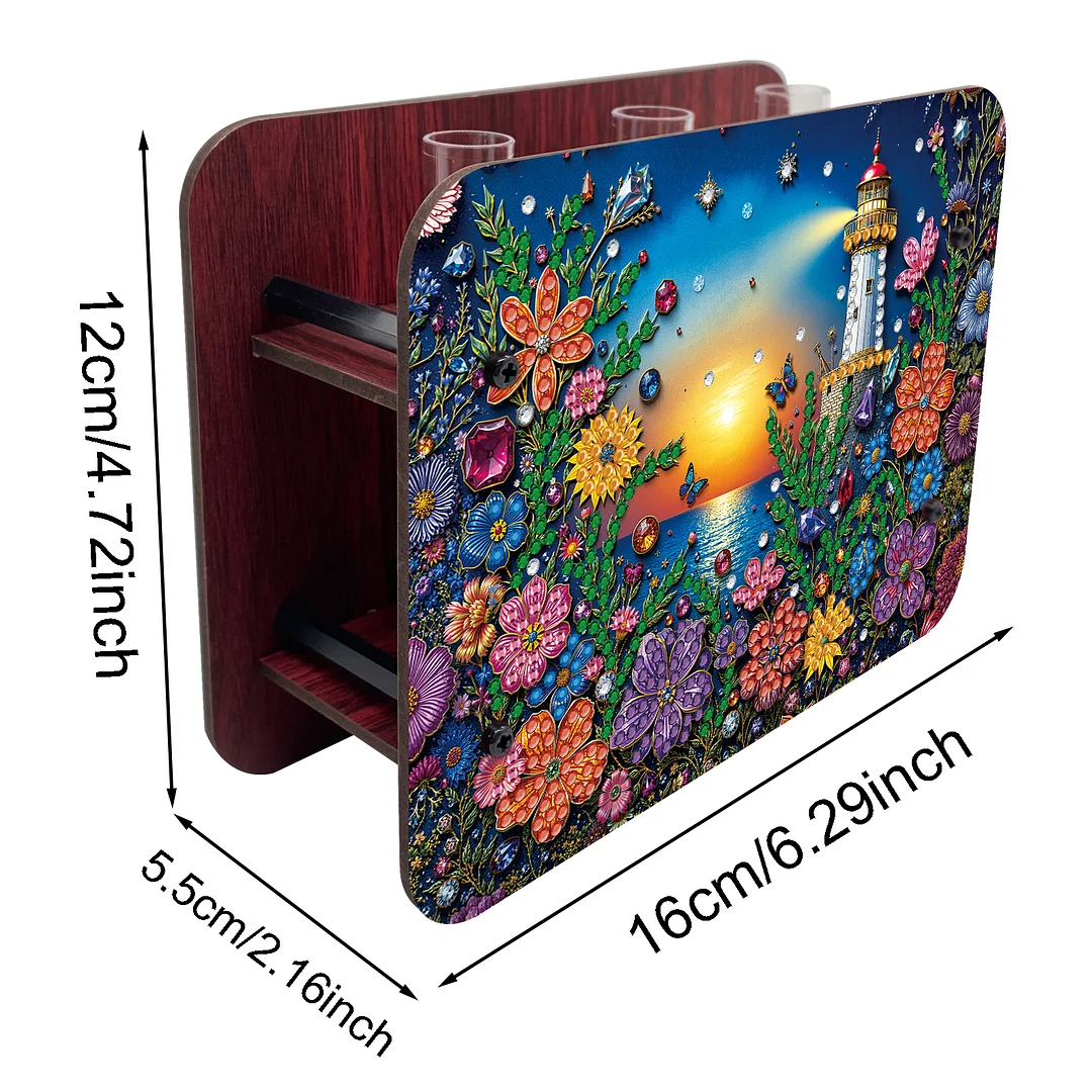 Lighthouse DIY Flower Vase Wooden Double Sided Desktop Diamond Art Kit Decor