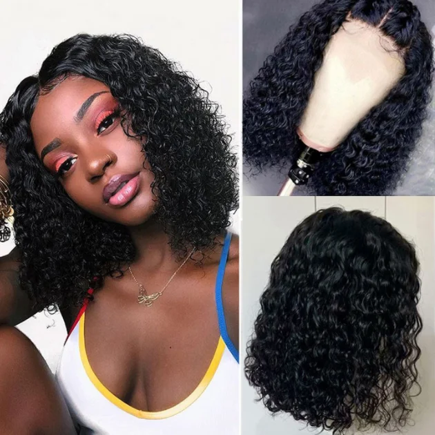 Jewtribute Hair®|Pretty Girl Indian Curly Short Bob Lace Front Wig