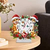 Diamond Painting Acrylic Christmas Cat Clock for Home Office