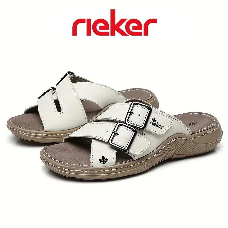 Bőr szand&aacute;l platformon RIEKER