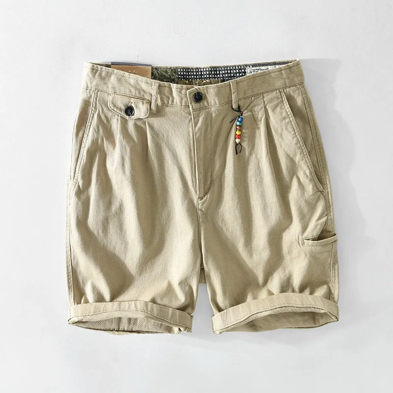 Men's Solid Color Cotton Casual  Islander Shorts