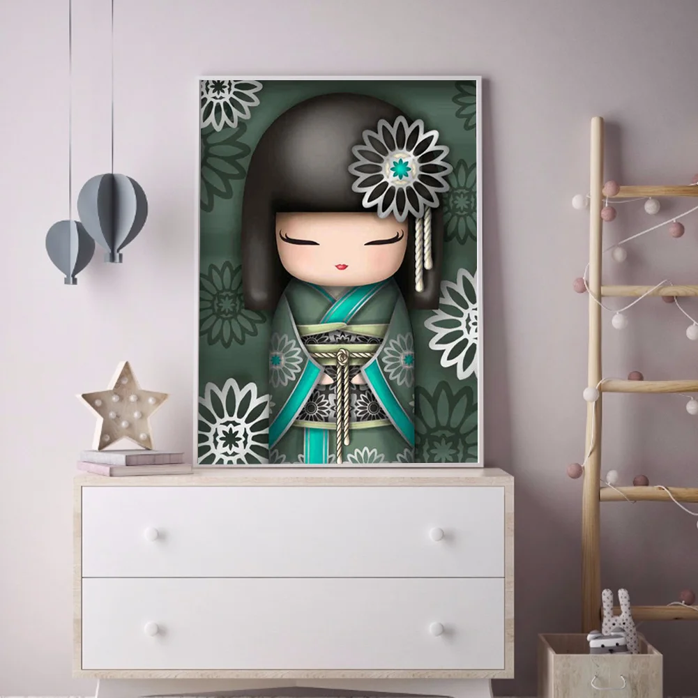 Diamond Painting - Full Round Drill - Kokeshi Doll(30*40cm)