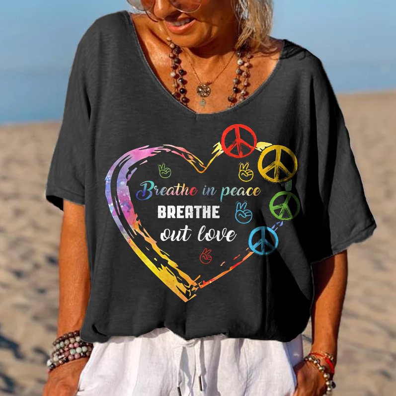 Breathe In Peace Printed Women's T-shirt