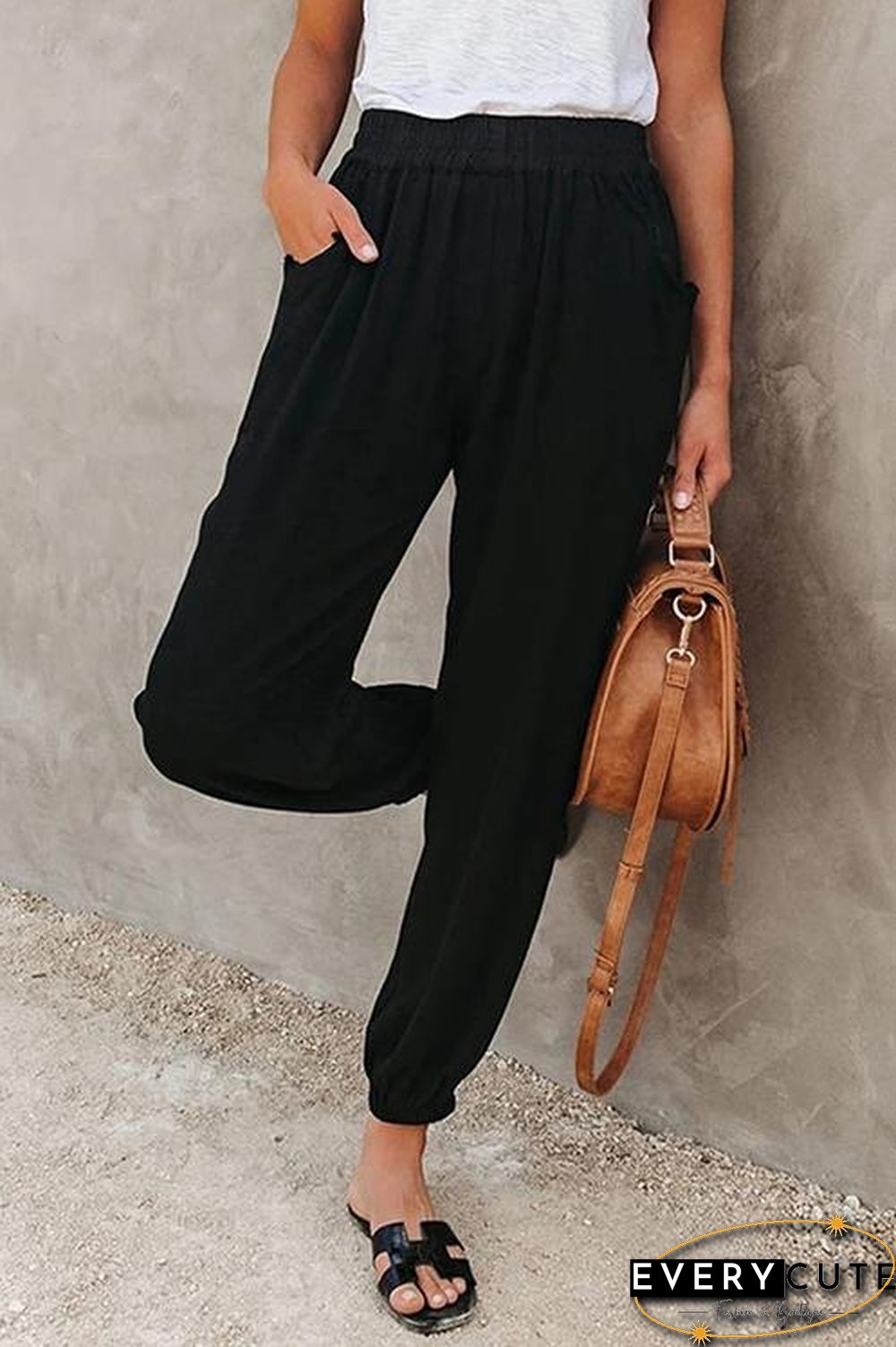 Solid Linen Pockets Jogger
