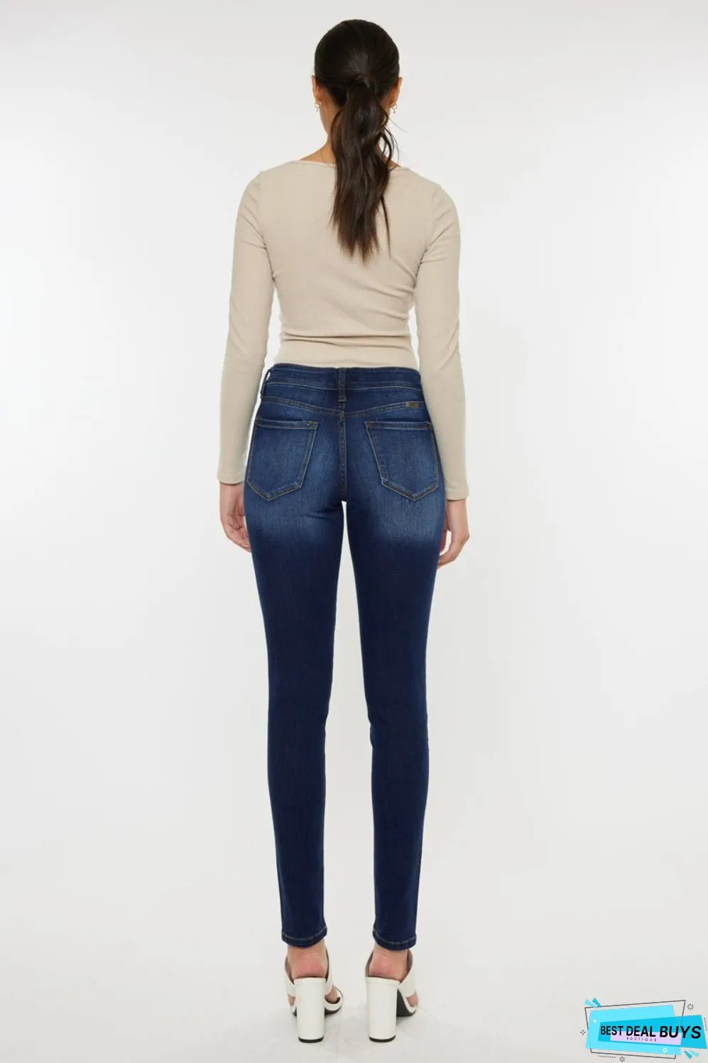 Kancan Mid Rise Gradient Skinny Jeans
