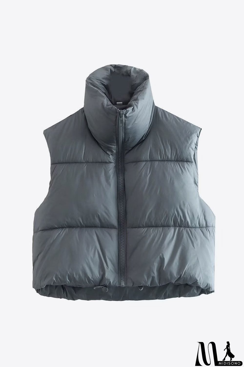 MidiSono - Zip-Up Drawstring Puffer Vest