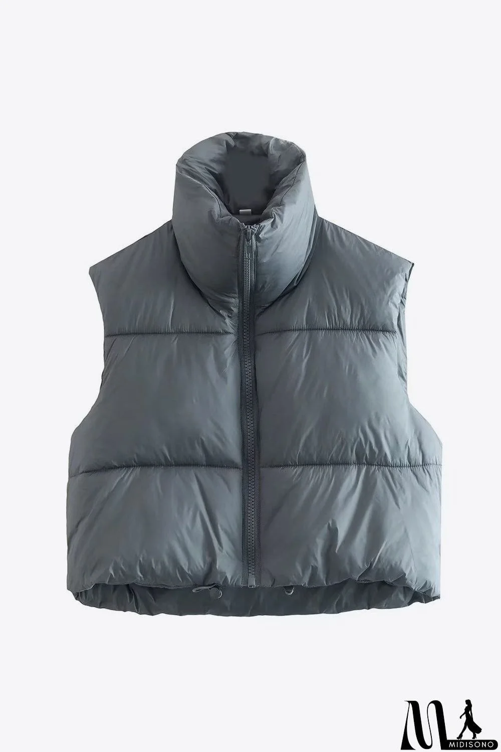 MidiSono - Zip-Up Drawstring Puffer Vest